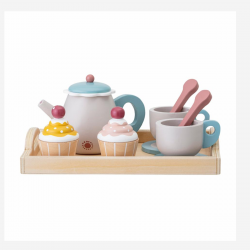 Jouet bois, set food, 8...