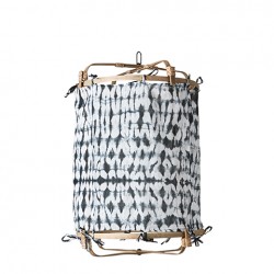 Lampe bambou + coton gris...