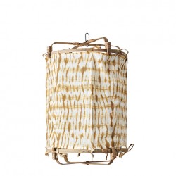 Lampe bambou + coton ocre,...