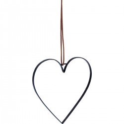 Coeur métal noir + corde...
