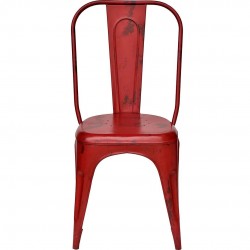 Chaise indus métal rouge,...